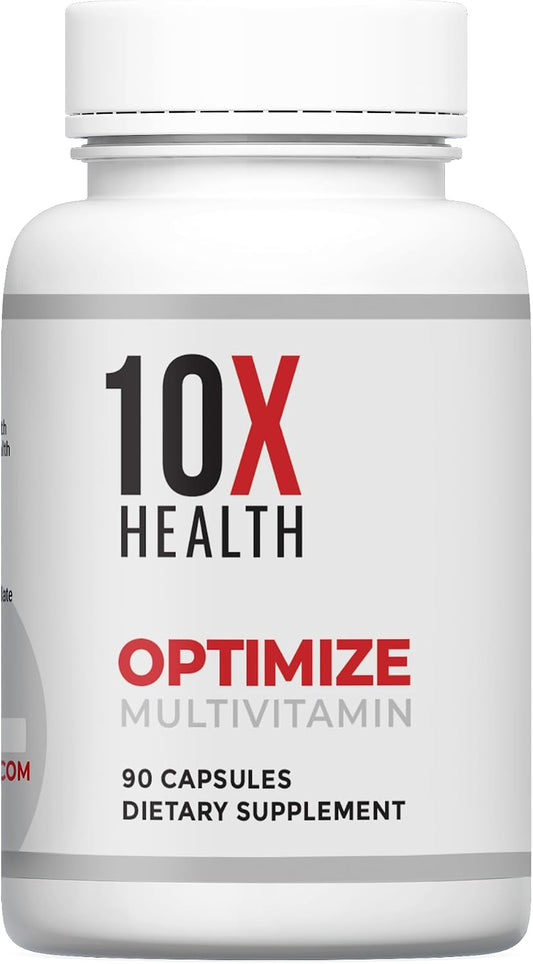 10X Health Optimize Methylated Multivitamin for Men and Women - 90 Capsules